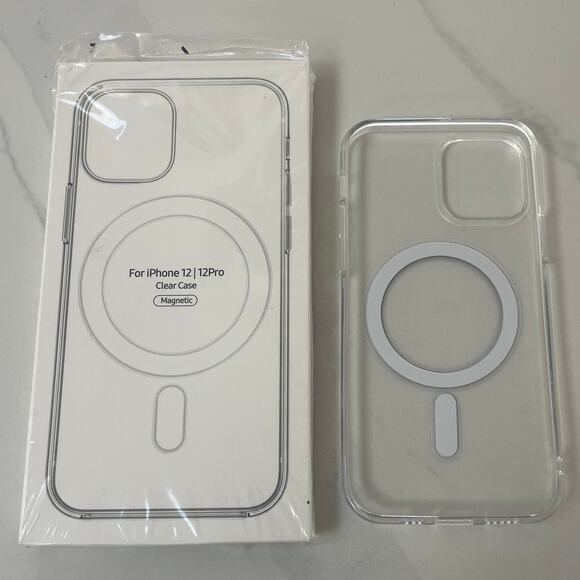 NWT iPhone 12 or 12 Pro Clear Silicon Magnetic Case - Picture 1 of 5